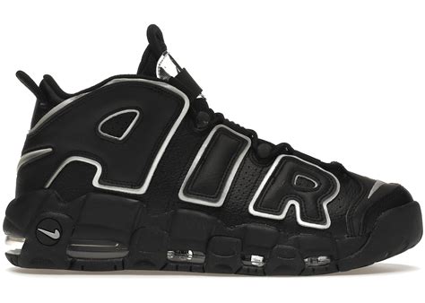 nike uptempo schwarz silber